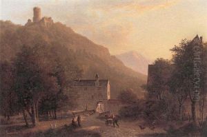 Slottet Hausardt I Schwarzwald Ved Solens Nedgang
