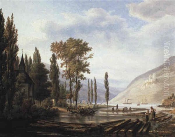 View Near Bingen Of The Confluence Of The Nahe And The Rhine, Germany - view 1