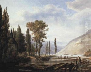 View Near Bingen Of The Confluence Of The Nahe And The Rhine, Germany by Jens Peter (I.P.) Moeller