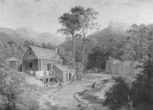 Landscape With Figures By A Cabin