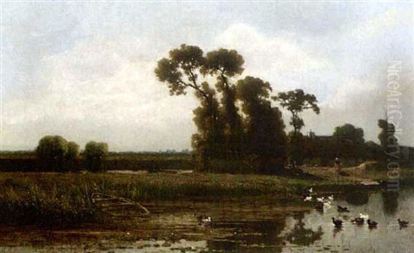 Ducks In A Summer Landscape - view 1