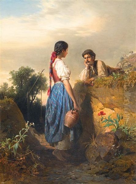 Girl Going To The Well (idyll) - view 1