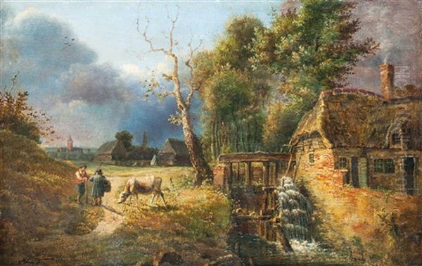 Watermill With Shepherds - view 1