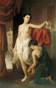 Bathing Women (bath In Pompeii) by Jozsef Molnar