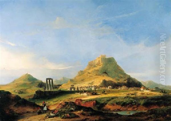 A View Of The Acropolis From The Southeast With The Parthenon, Olympeion And Hadrian's Gate - view 1