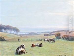 Grazing Cows On A Field