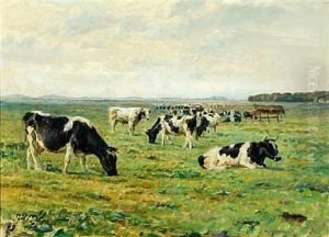 Landscape With Grasing Cows