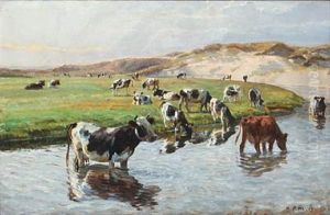 Landscape With Cows At Liver River, Hjorring