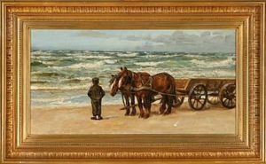 A Seaweed Collector Overlooking The Sea