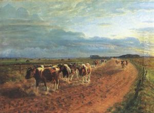 Koer Ved Solnedgang Fra Ribe by Niels Pedersen Mols