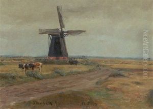 Marklandskab Fra Skagen Med Markvej, Koer Og Molle by Niels Pedersen Mols