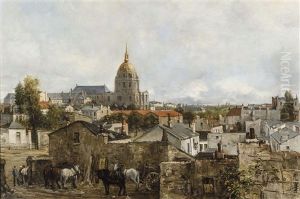Vue Panoramique A Paris Pres Du Dome Des Invalides by Robert Charles Gustave Laurens Mols