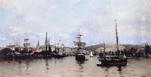 Vue Du Port De Rouen by Robert Charles Gustave Laurens Mols
