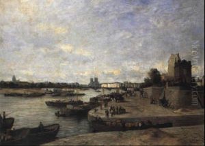 Paris, La Seine Et L'ile Saint-louis Vues Du Quai Henri Iv