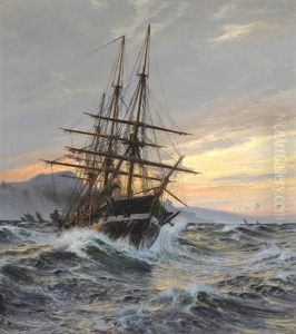 The Frigate Jutland Off Plymouth by Christian Molsted