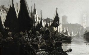 Canal Scene From Copenhagen by Christian Molsted