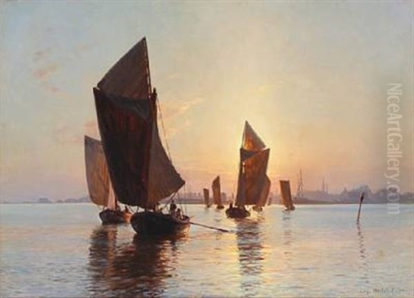 Coastal Scene From Dragor With Fishing Boats At Sunrise - view 1