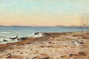 Coastal Scene With A View Towards Copenhagen by Christian Molsted