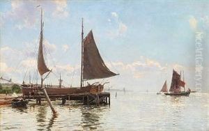 Summer Day With A Ship Made Ready To Sail