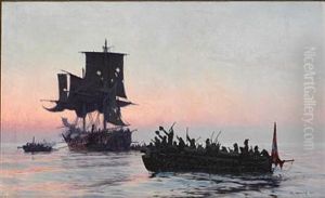 Danish Privateers Intercepting An Enemy Vessel During The Napoleonic Wars