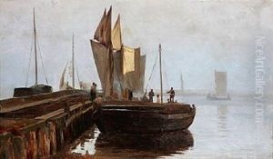 Harbour Scene With Fishermen