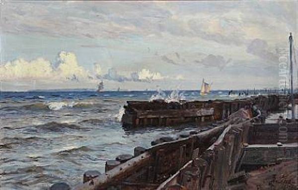 Coastal Scene With Sailing Boats At Sea - view 1