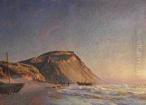 Lonstrup Strand. Solnedgang