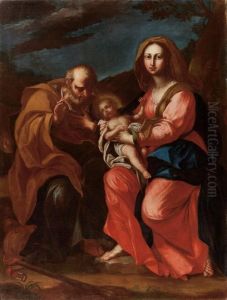 Riposo Della Sacra Famiglia Durante La Fuga In Egitto by Federico Bianchi
