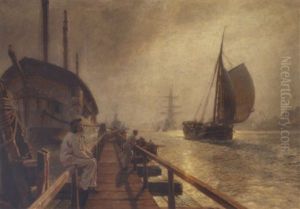 Bygevejr I Havnen Ved Honsebroen by Christian Molsted