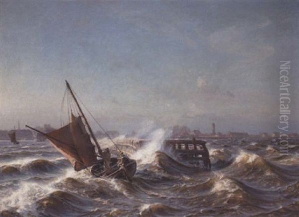 I Havneindlobet Til Dragor. Storm - view 1
