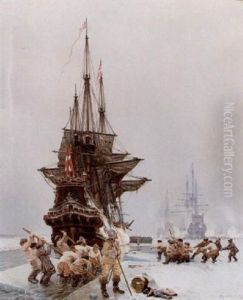 Peder Bredals Skibe Ises Ud Af Nyborg Fjord 1658 Peder Bredals Skibe Ises Ud Af Nyborg Fjord 1658