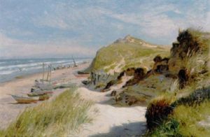 Optrukne Bade Pa Stranden En Sommerdag Ved Vesterhavet Optrukne Bade Pa Stranden En Sommerdag Ved Vesterhavet