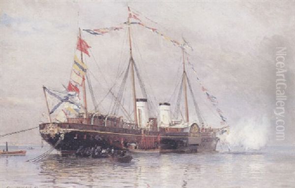 Den Kejserlige Russiske Yacht "dersjava" Pa Rheden - view 1