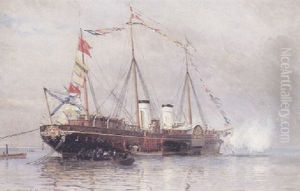 Den Kejserlige Russiske Yacht "dersjava" Pa Rheden
