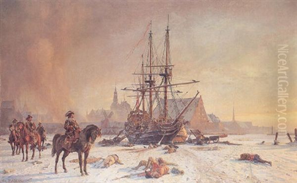 Morgen Efter Stormen Pa Kobenhavn 1659. Kong Frederik Iii Besoger Valpladsen Ved Fregatten "hojenhal" I Kalvebodstrand - view 1