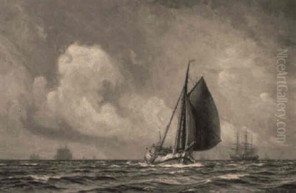 Marine Med Fiskerkutter I Forgrunden - view 1