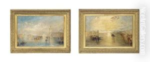 The Grand Canal, Venice (+ Gondolas On The Grand Canal At Sunset; Pair) by Francis Moltino