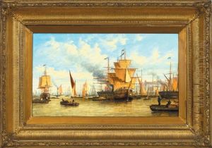 A Busy Port Scene by Francis Moltino