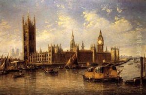 Vista De Londres Con El Parlamento Al Fondo