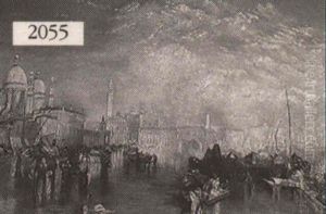 Venetian Canal Scene With Figures In Boats Venetian Canal Scene With Figures In Boats