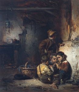 Stalinterieur Met Spelende Jongetjes by Petrus Marius Molyn