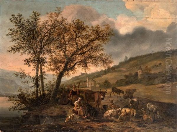 Bergeres Et Leur Troupeau - view 1