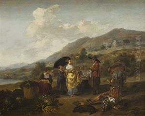 Italian Landscape With A Tradeswoman Italian Landscape With A Tradeswoman