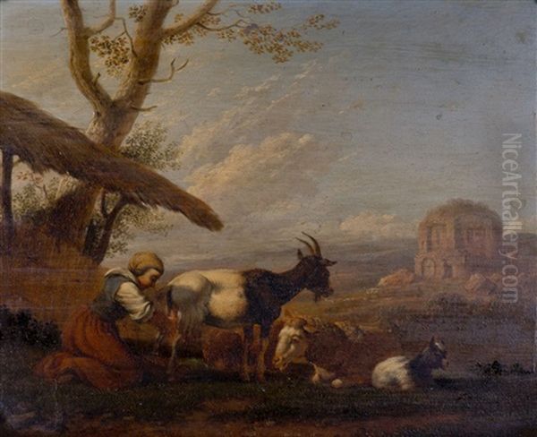 La Traite Des Chevres Dans Une Campagne Du Moyen Orient - view 1