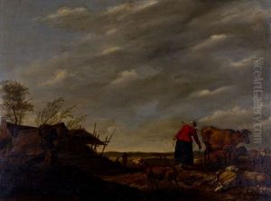 La Laitiere Au Pre by Hendrick Mommers