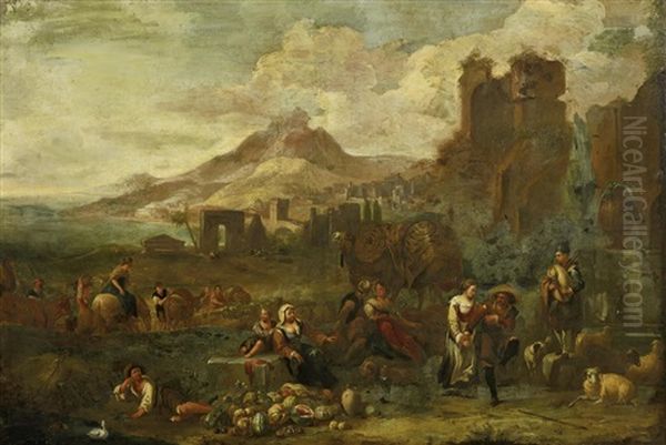 Gemusemarkt Vor Weiter Stadtlandschaft - view 1