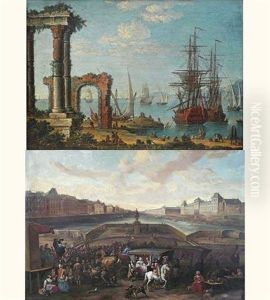 Vue De La Seine Depuis Le Pont Neuf by Hendrick Mommers