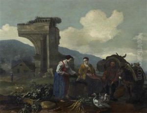 Sudliche Landschaft Mit Marktleuten