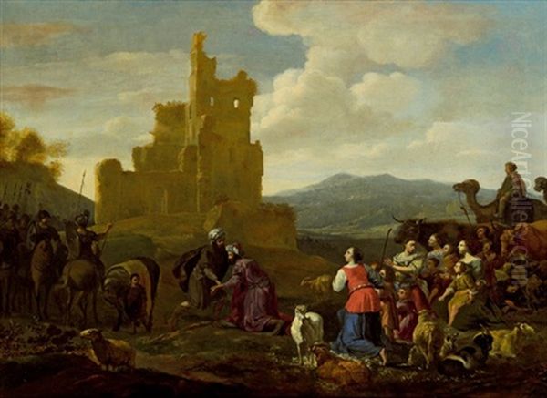 Landschaft Mit Hirten Und Soldaten Vor Einer Burgruine - view 1