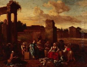 Marktfrauen Vor Den Toren Der Stadt
